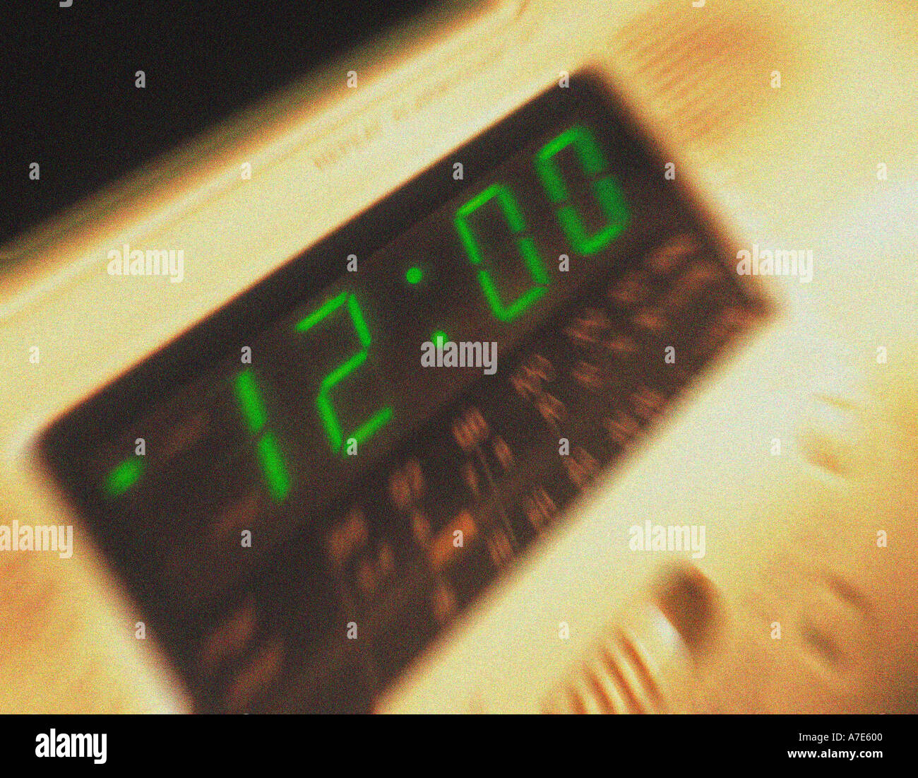 DIGITAL ALARM CLOCK DISPLAY SHOWING TWELVE Stock Photo Alamy