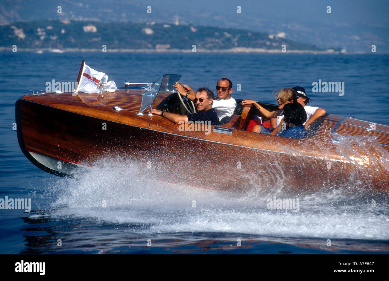 The 1948 Corsier Port runabout motorboat Iran at Monaco Monte Carlo France  Mediterranean Sea Stock Photo - Alamy