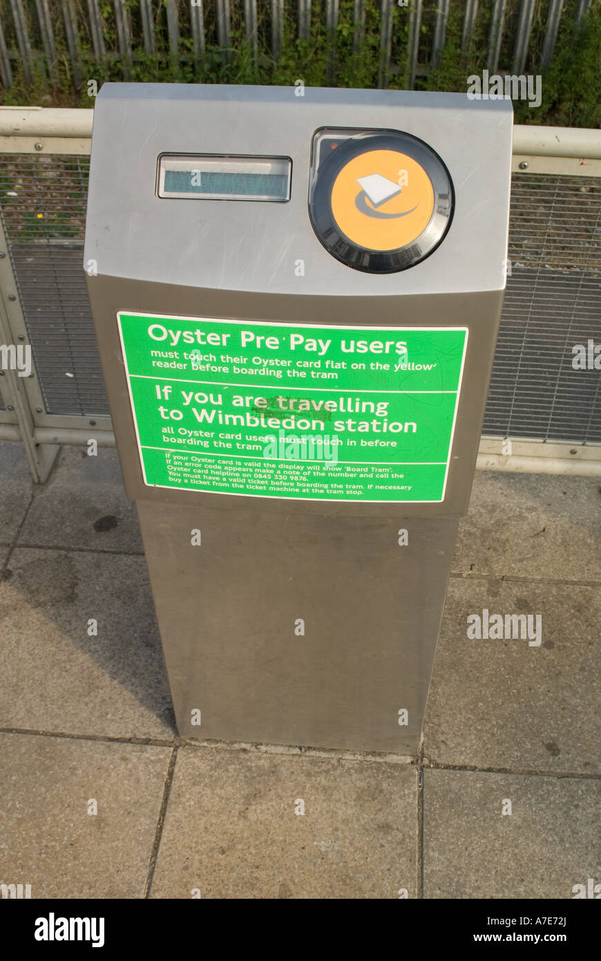 Oyster card machine to swipe in Stock Photo Alamy