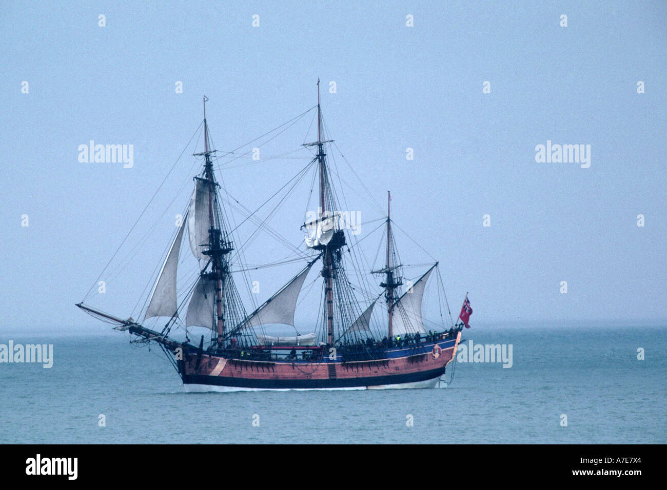 Resconstruction of the sailing ship of Captain Cooks' voyages of