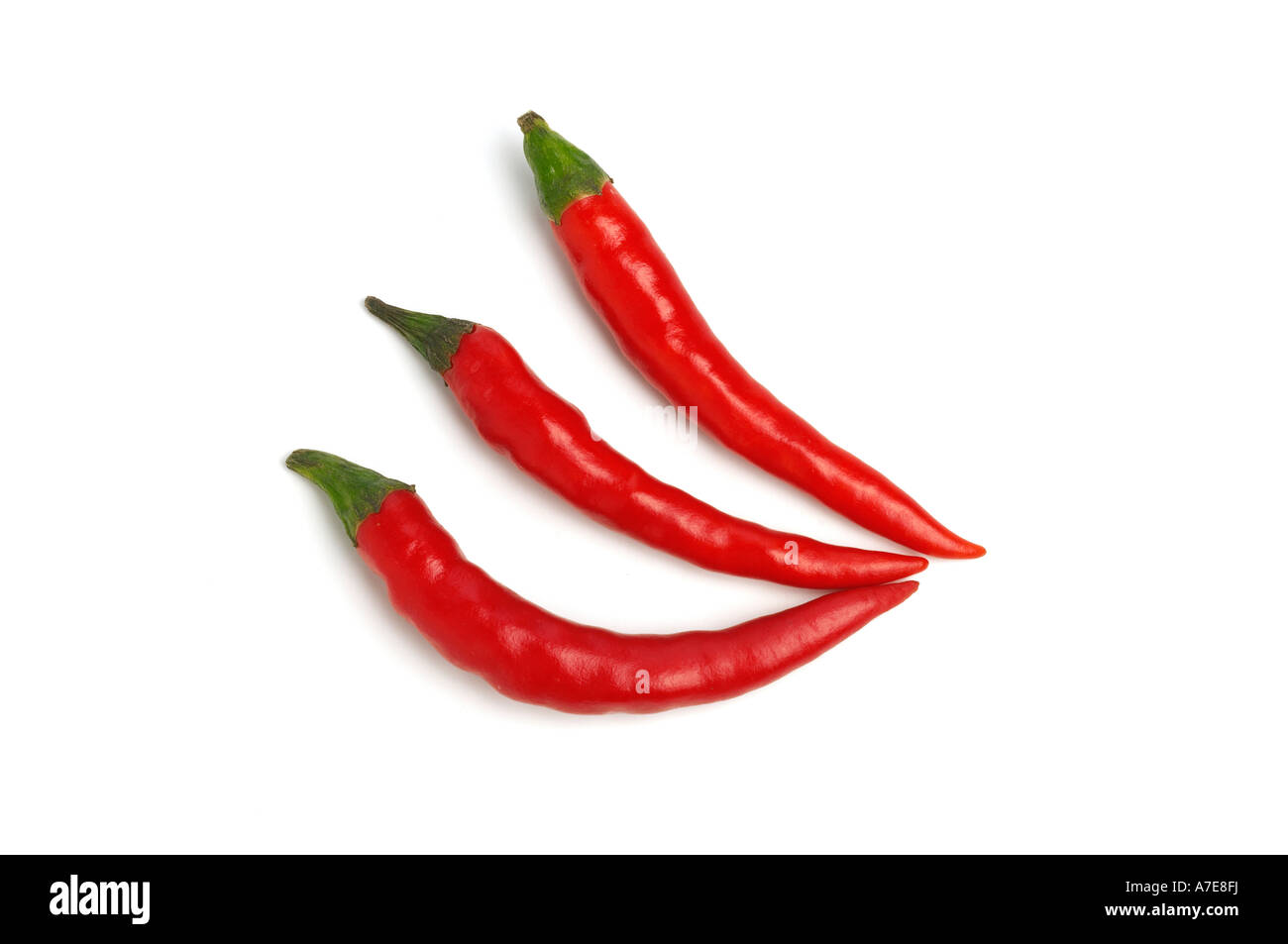 Three Red Bird s Eye Chillies Stock Photo - Alamy
