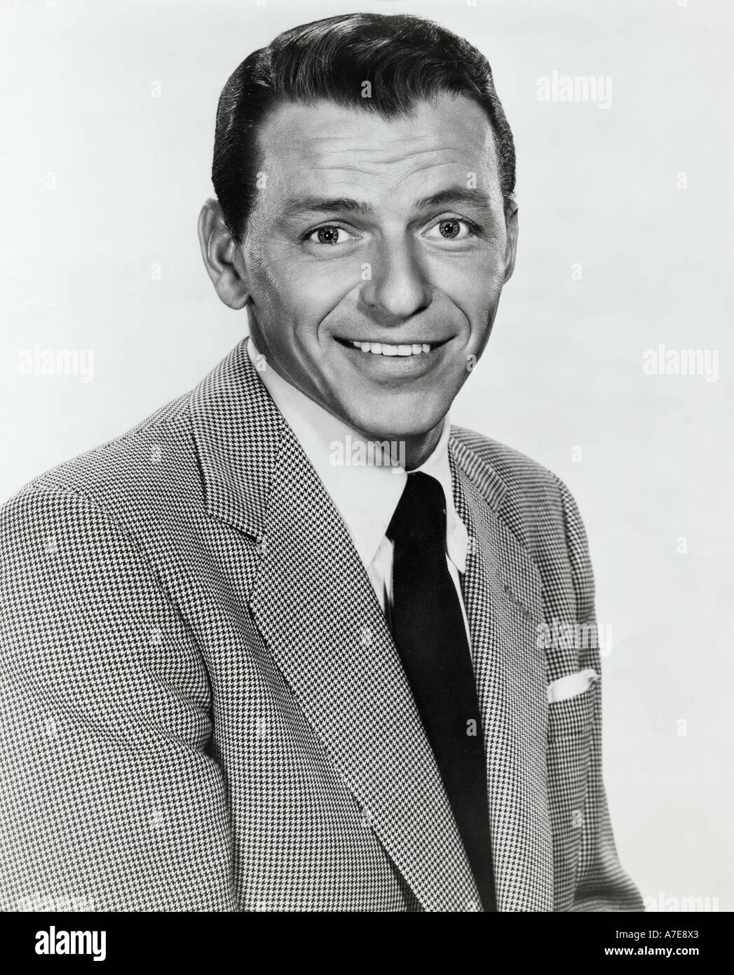 Frank Sinartra Smiling Pose American Singer Actor Poster Black White Photo Hat