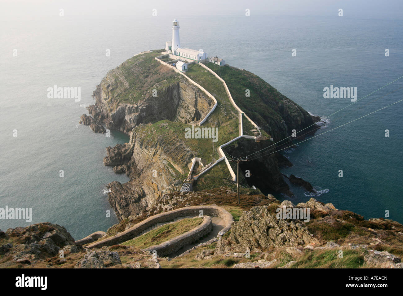 south stack lighthouse isle of anglesey north wales uk gb Stock Photo