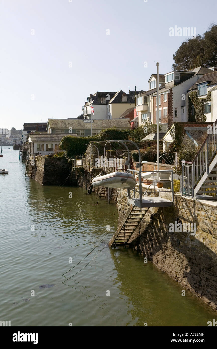 Waterside houses at Fowey Stock Photo Alamy
