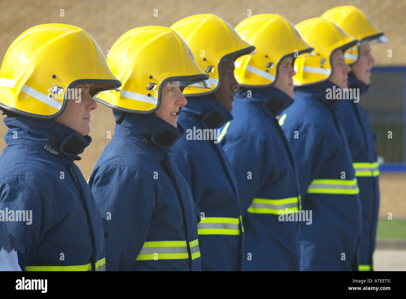 Fire recruits at their passing out ceremony UK Stock Photo Alamy