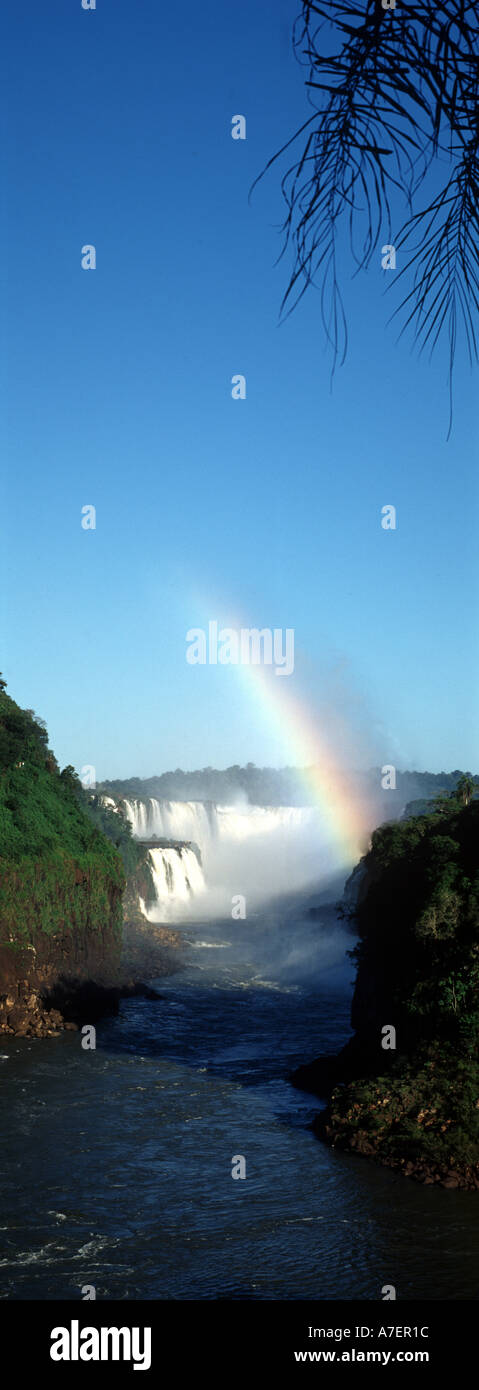 Argentina, Missiones, Missiones, Iguazu, Iguazu Falls, on the Argentine-Brazil border, is preserved in Iguazu National Park. Stock Photo