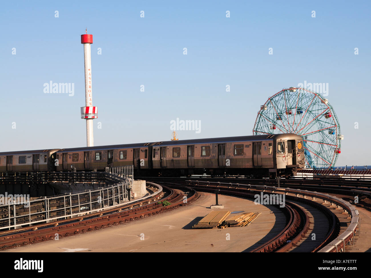 Elevated Subway With Amusement Park Rides Stillwell Avenue Subway
