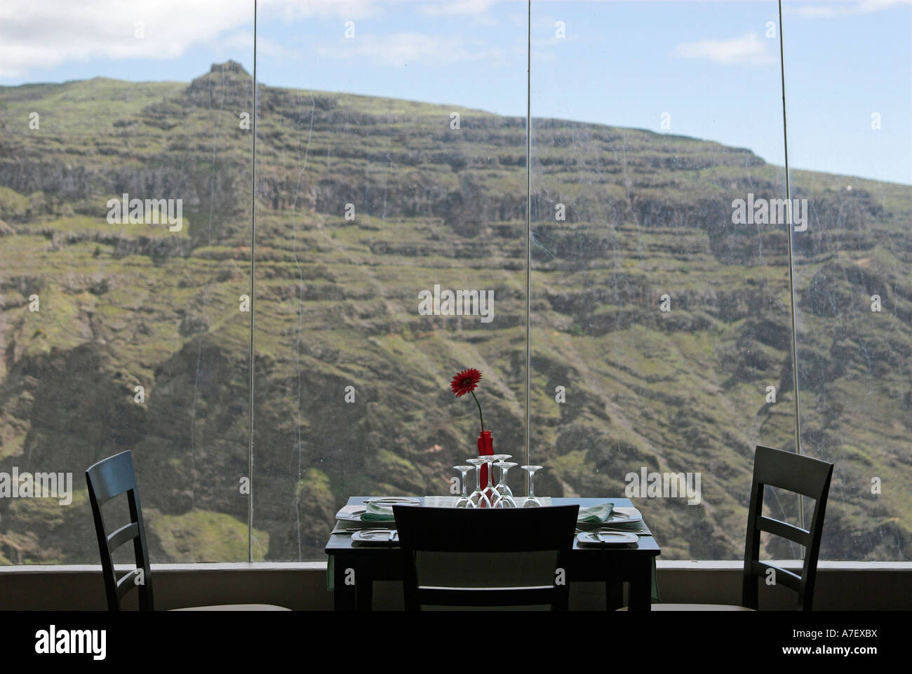Restaurant and viewpoint of Cesar Manrique, Valle Gran Rey, La Gomera Island, Canary Islands, Spain, Europe Stock Photo