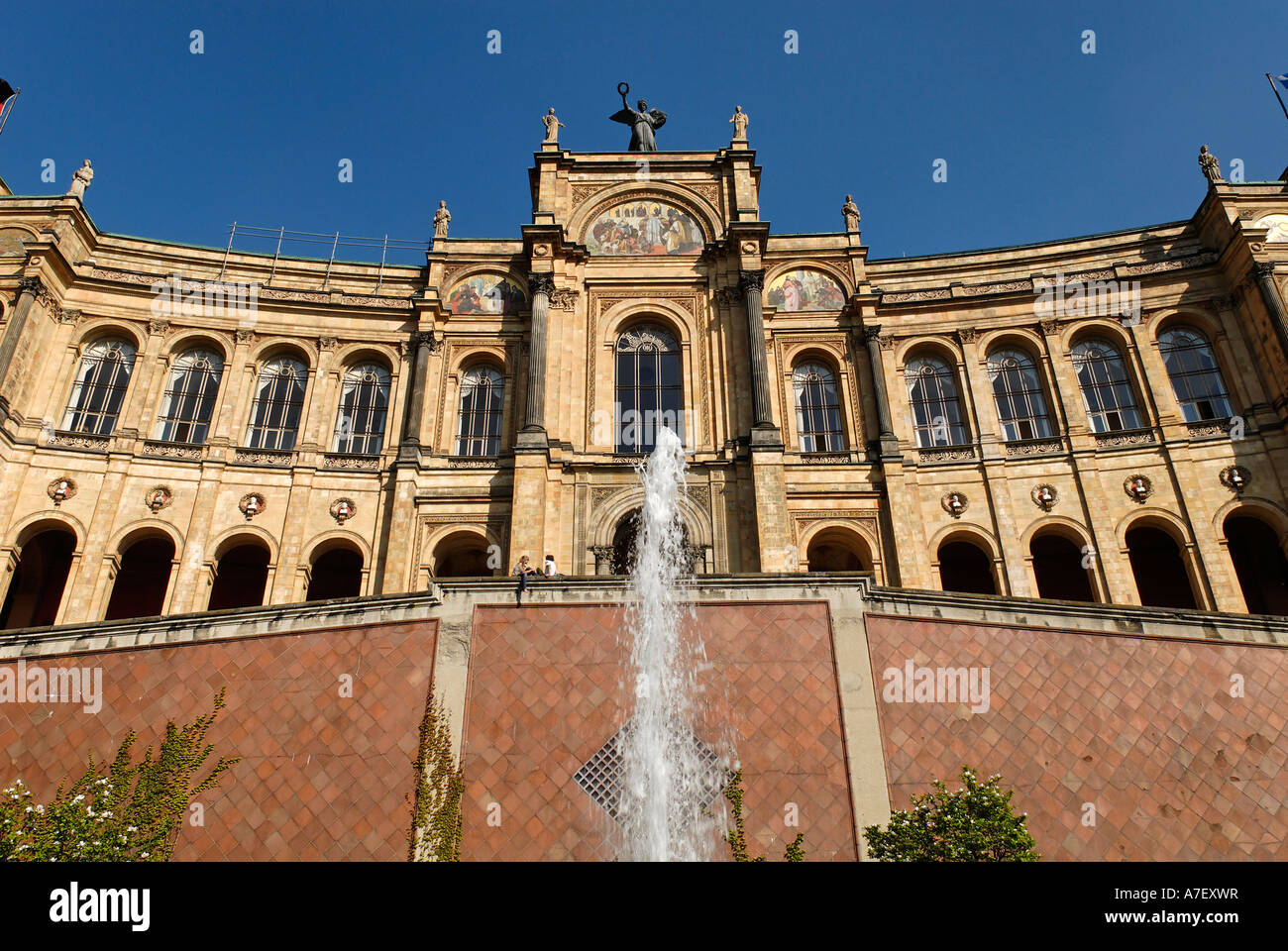 Bayerischer Landtag (bavarian house of representatives) in the Maximilianeum, Munich, Bavaria, Germany Stock Photo