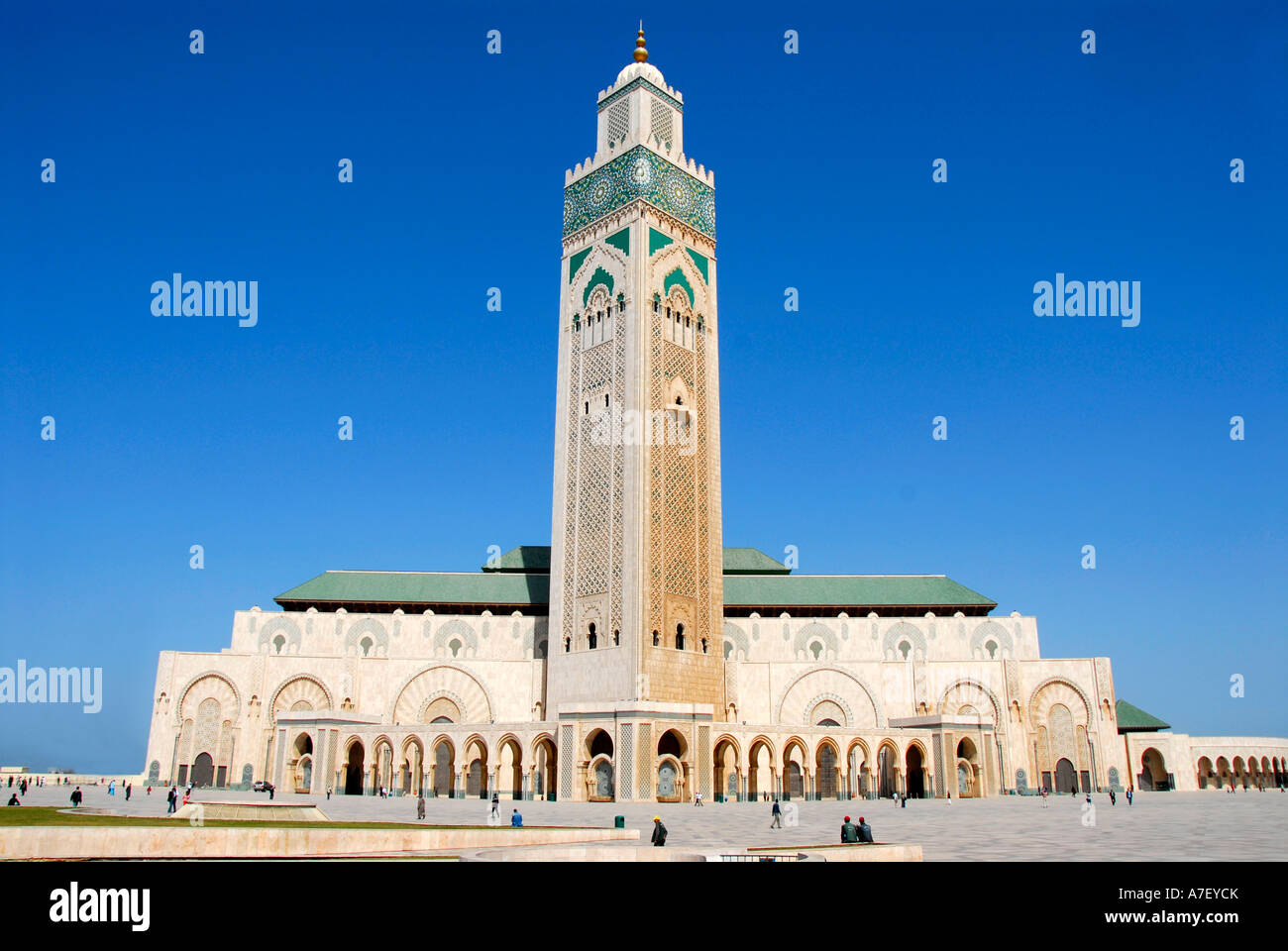 Mosque and minaret Hassan II Casablanca Morocco Stock Photo