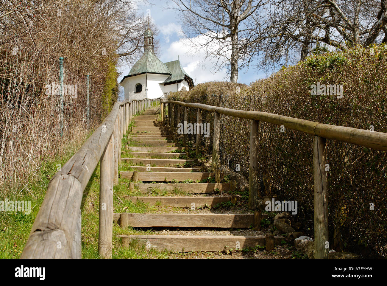 Warrior rememberance chapel Bayersoien Upper Bavaria Germany Stock Photo