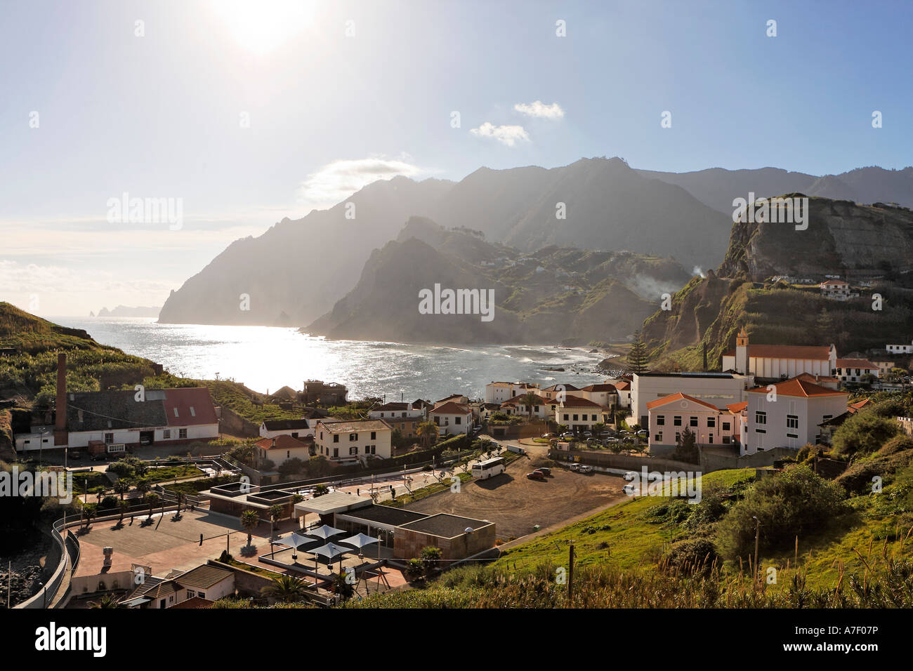 A nice village at the North coast, Porto da Cruz, Madeira, Portugal Stock Photo