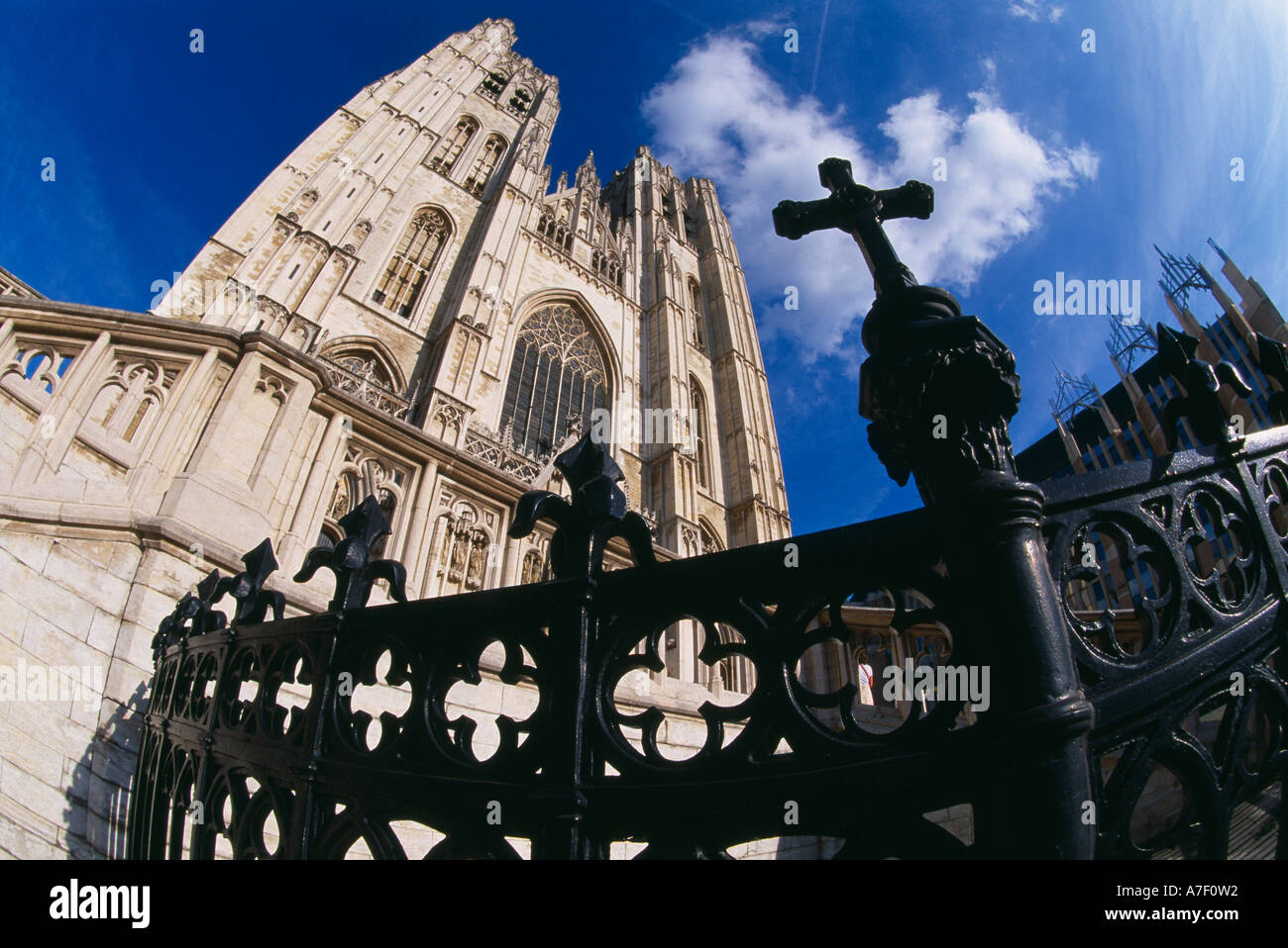 Cathedrale Sts Michel et Gudule Brussels Belgium Stock Photo