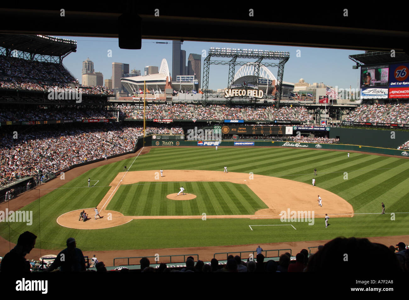 Seattle Mariner vs New York Yankee baseball game at Safeco Field in