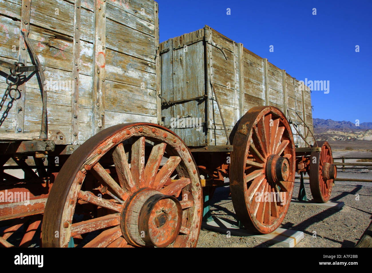 20 Mule Team wagons at Harmony Borax works near Furnace Creek in Death ...