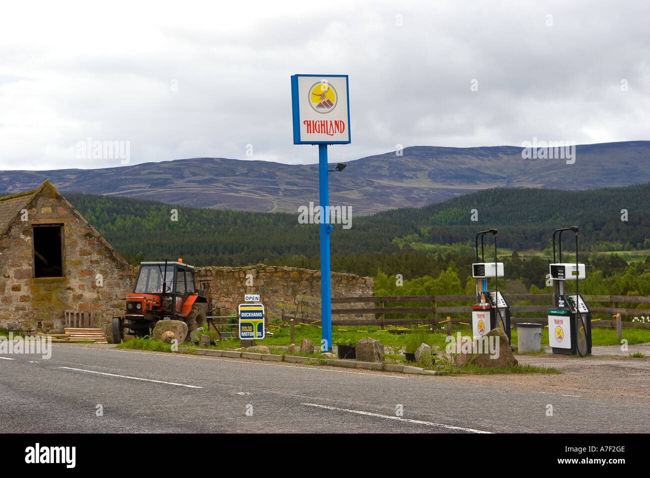2006 Old Petrol pumps Open 24 hours Coilacreich Highland rural Scottish