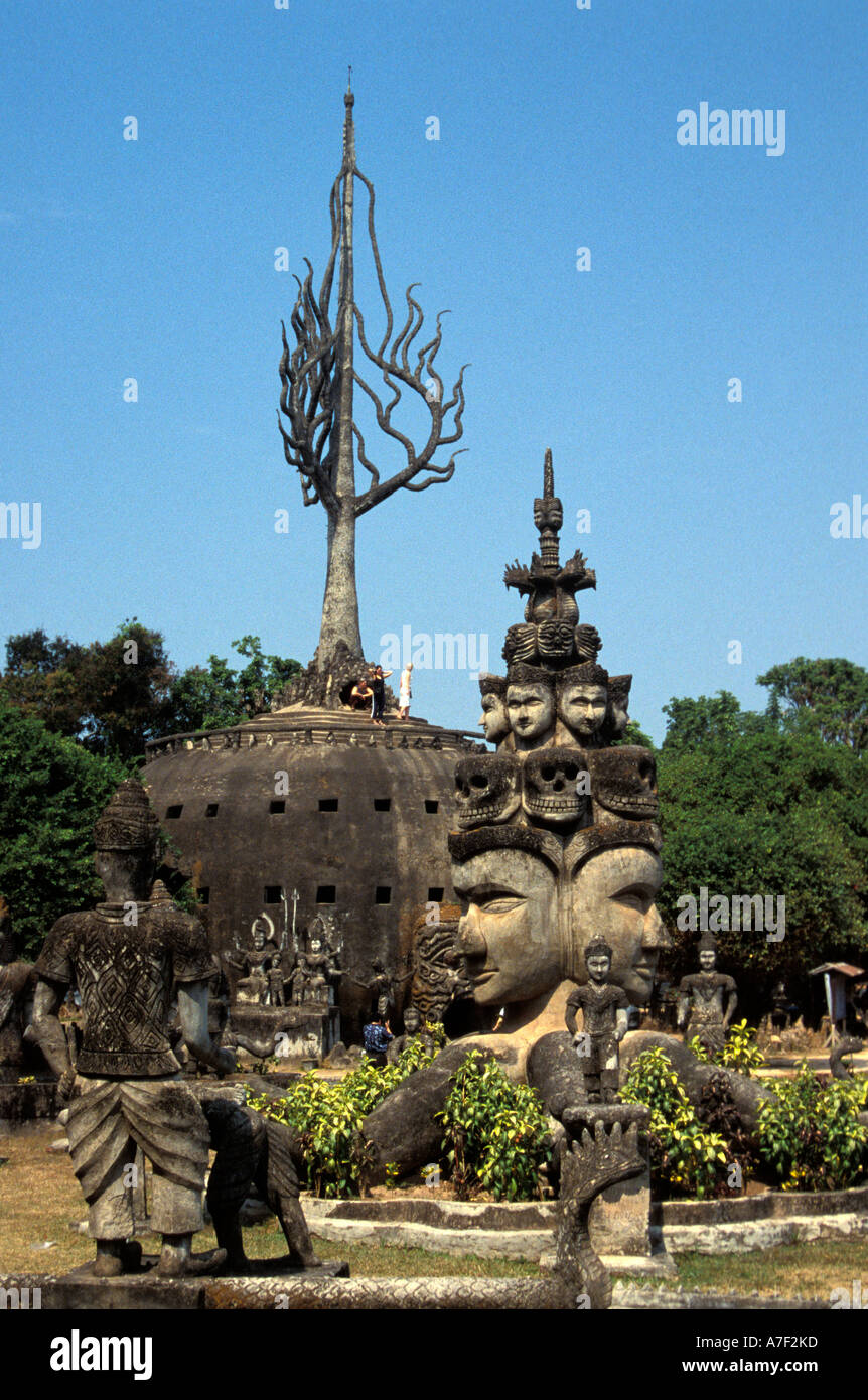 Sculptures at Wat Xieng Khuan Buddha Sculpture Park, nr Vientiane, Laos Stock Photo