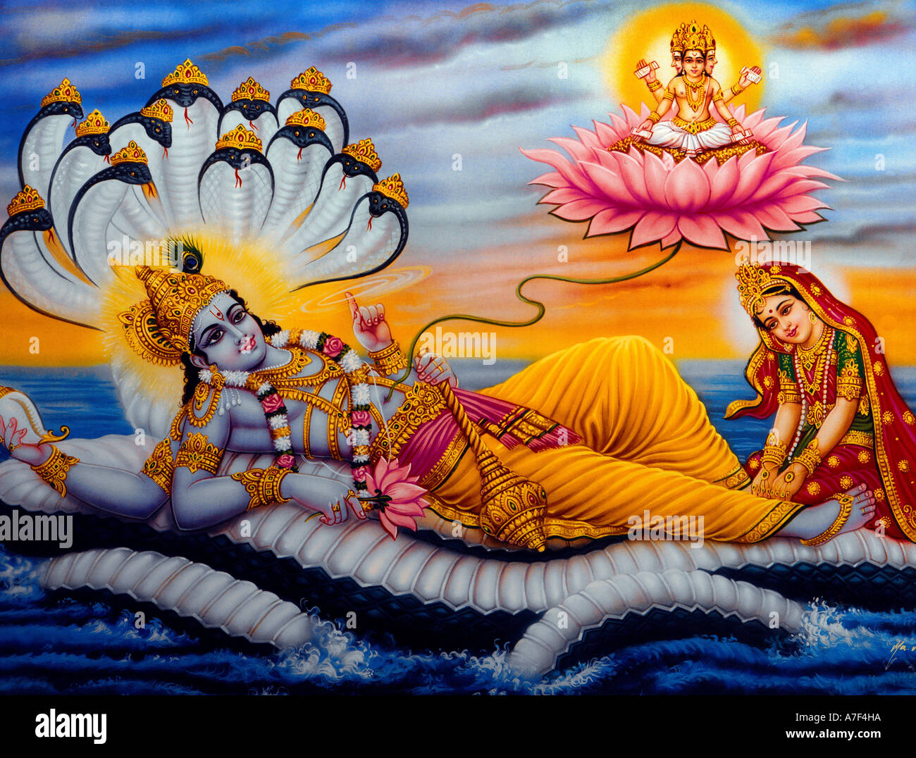 Vishnu Hindu God Stock Photo