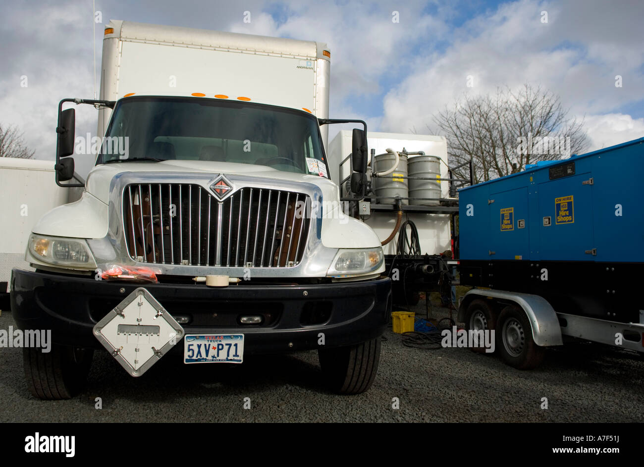 Anthrax decontamination work Stock Photo