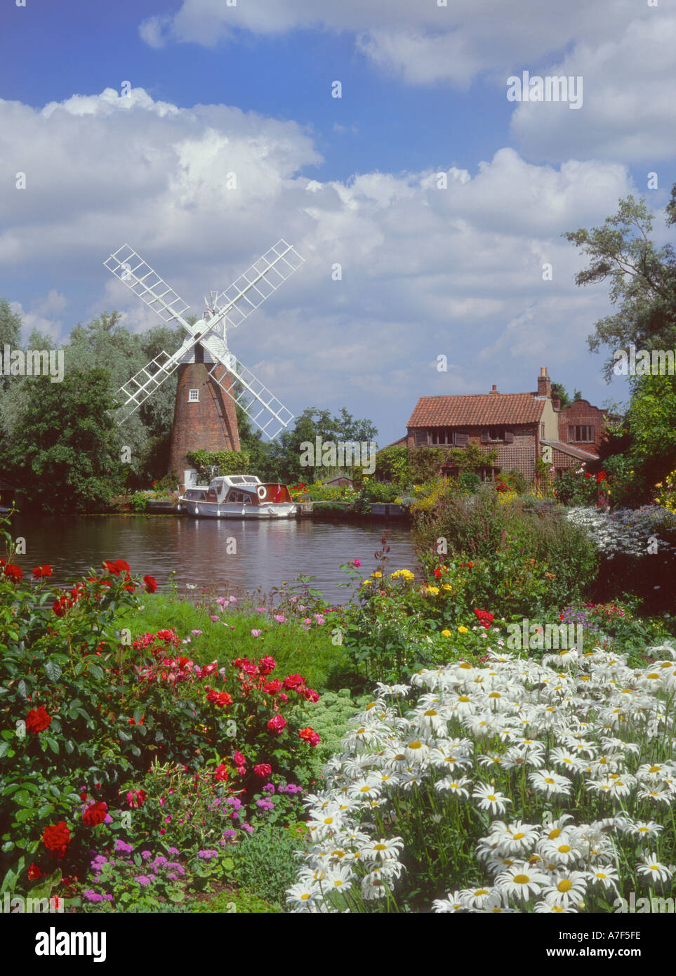 Hunsett Windmill and River Ant Norfolk Broads East Anglia England UK Stock Photo