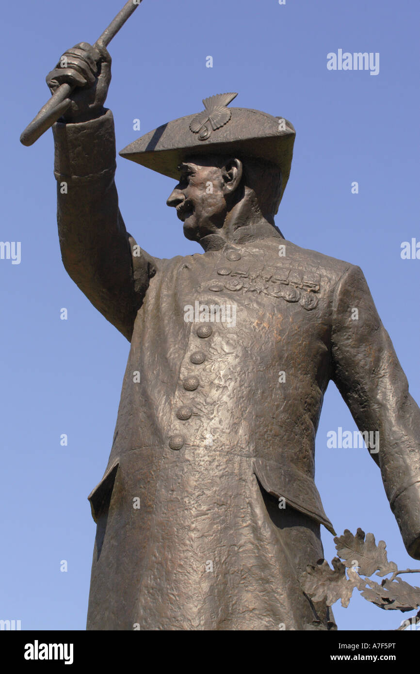 The Chelsea Pensioner statue by artist sculpture Philip Jackson at the