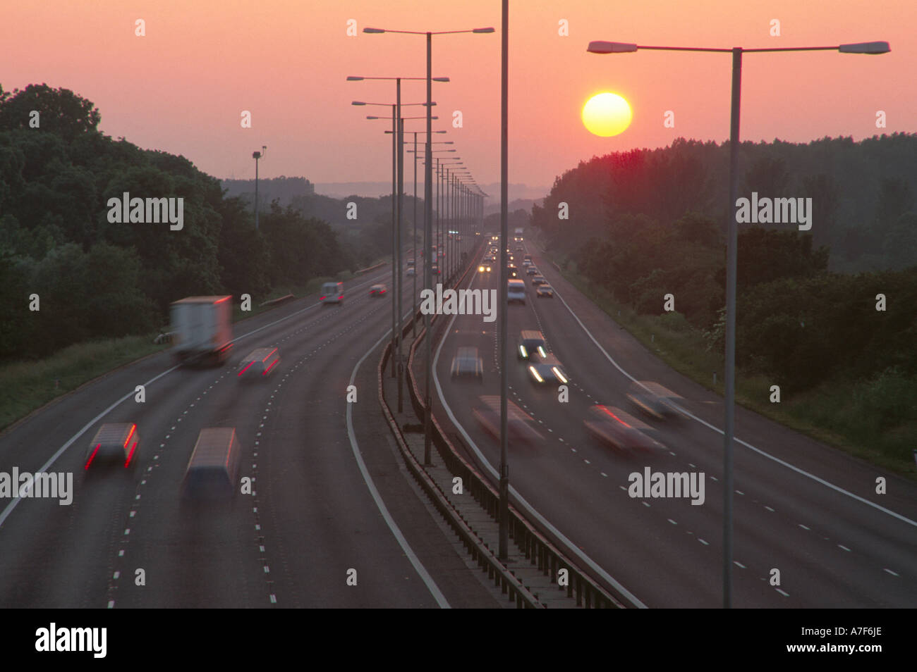 Sunset over m1 milton keynes england stock photo 6755245 alamy