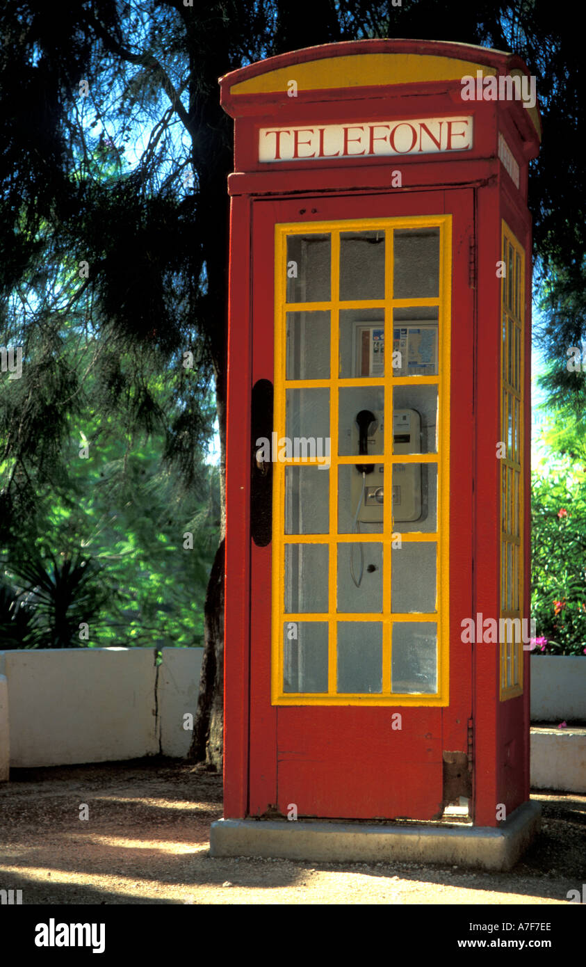 British style telephone box Monchique Portugal Stock Photo