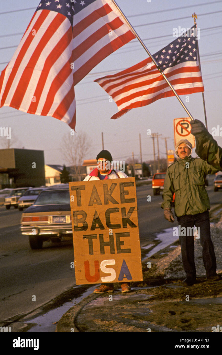Auto Workers Protest Imports Stock Photo