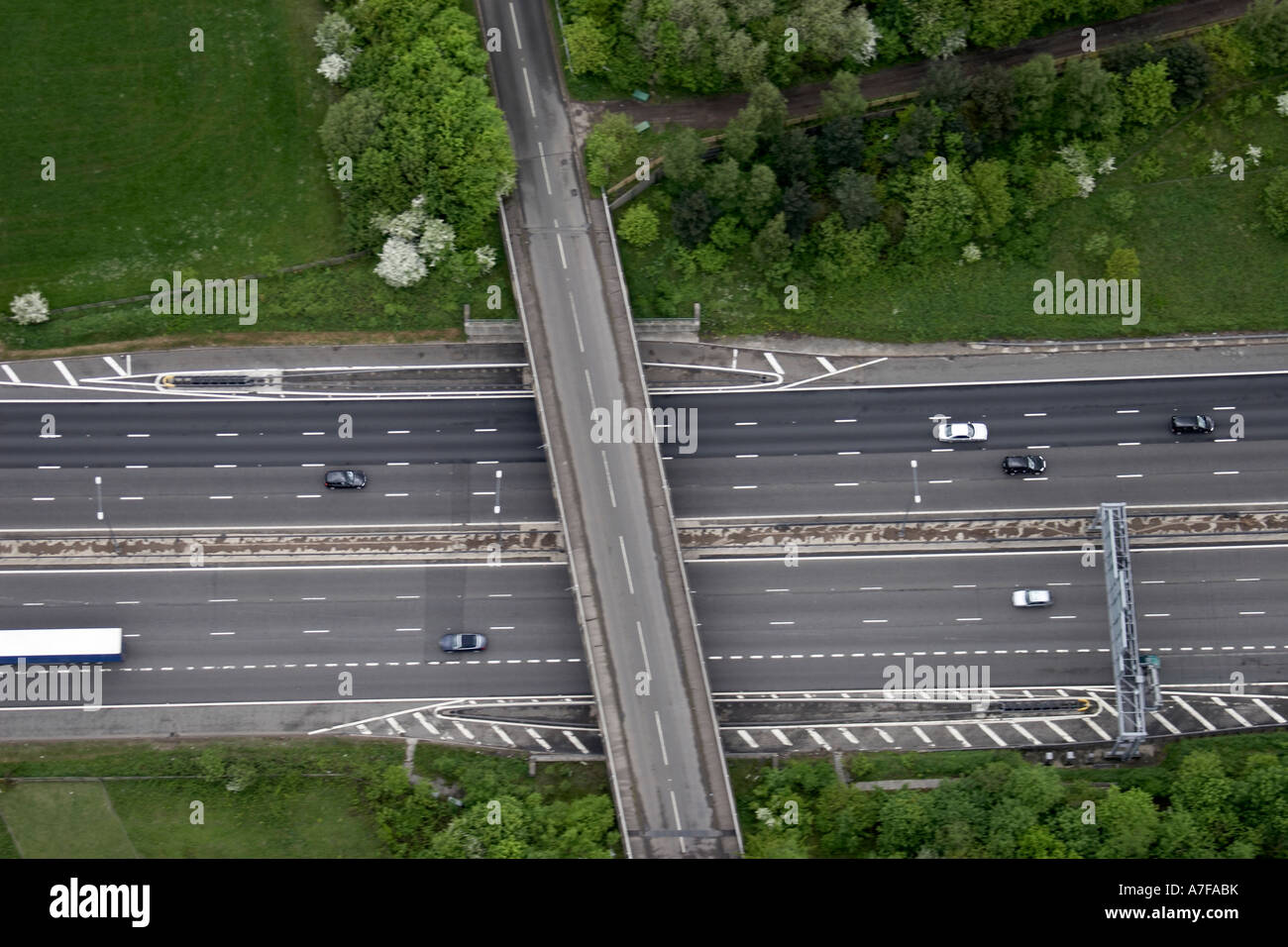 High level oblique aerial view north of M25 east of Merstham near Redhill Surrey RH1 England UK Stock Photo