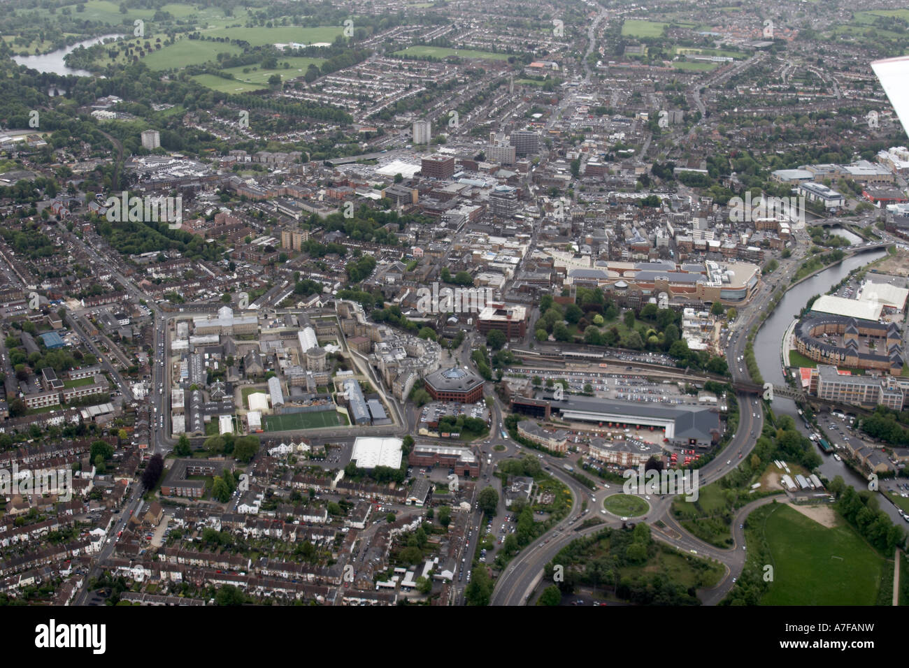 High level oblique aerial view west of superstore Royal Mail Depot Maidstone Kent ME14 England UK Stock Photo
