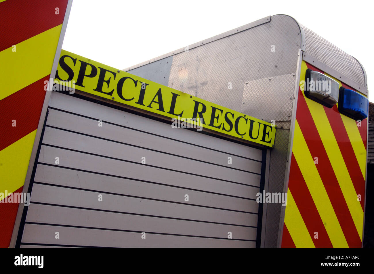 Special Rescue sign on the back of a fire engine, Britain UK Stock ...