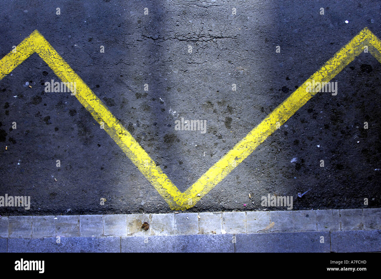 road markings la rmbla barcelona spain yellow parking restrictions