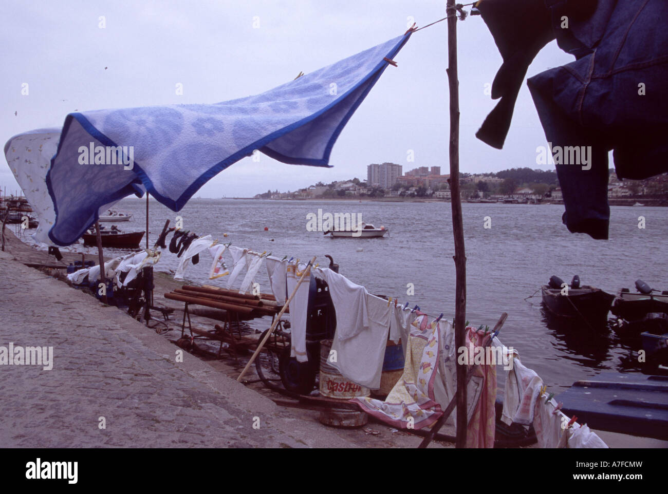 Afurada is a quiet fishing village near to Porto Portugal Stock Photo