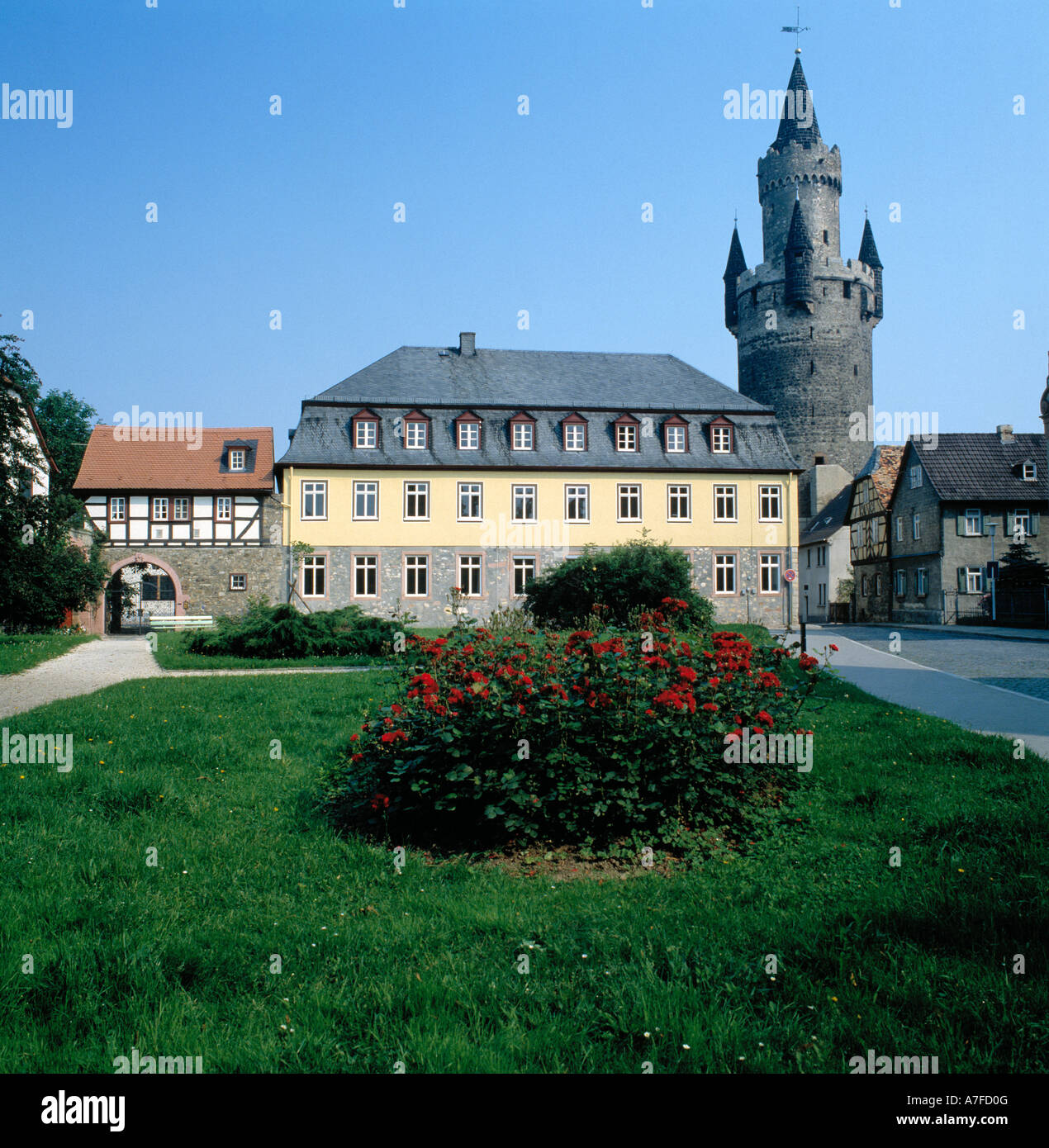 Schloss mit Adolfsturm in Friedberg (Hessen), Wetterau, Hessen Stock Photo