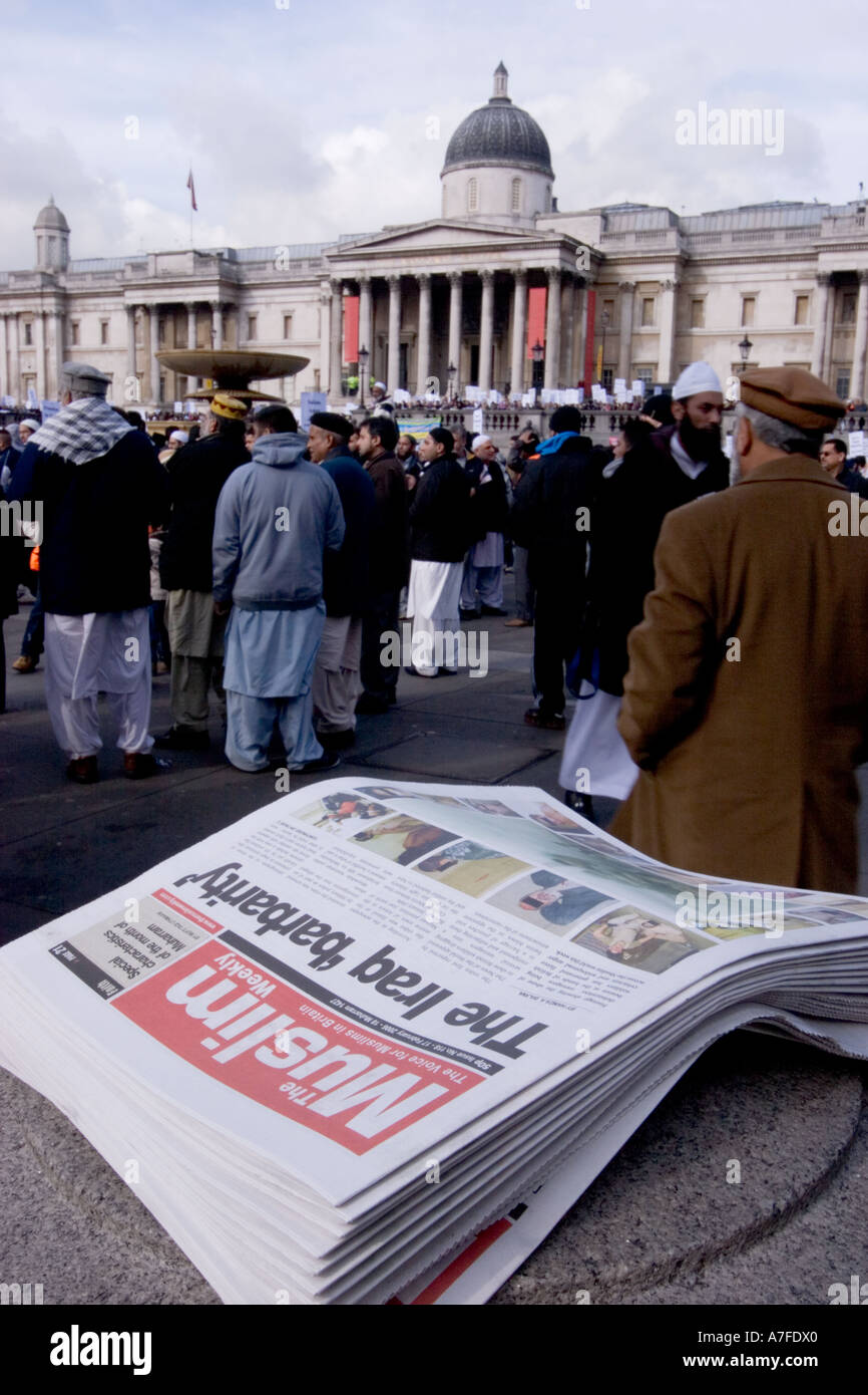 The muslim newspaper being distributed at danish cartoon protest