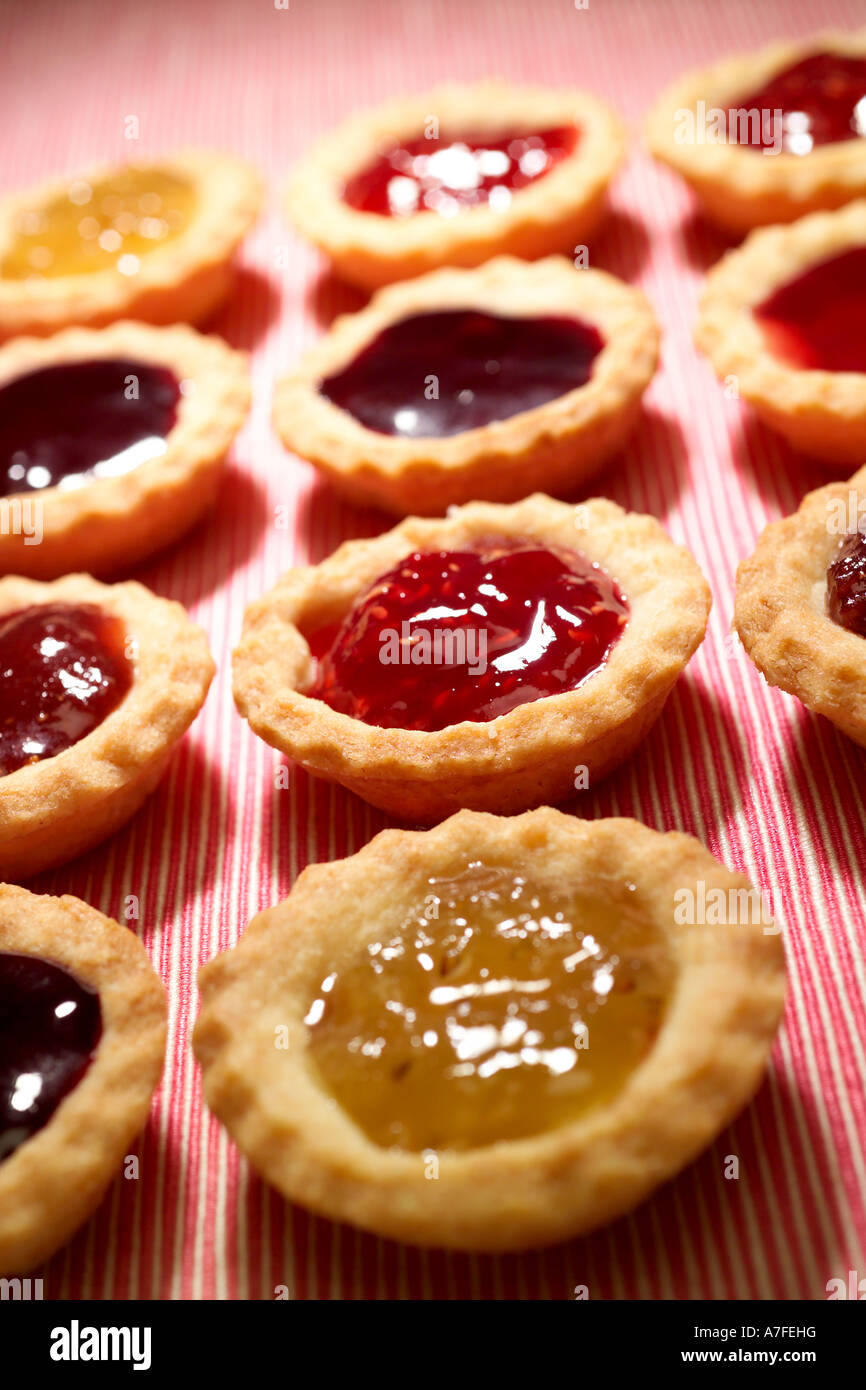 Traditional Jam Tarts in a row Stock Photo Alamy
