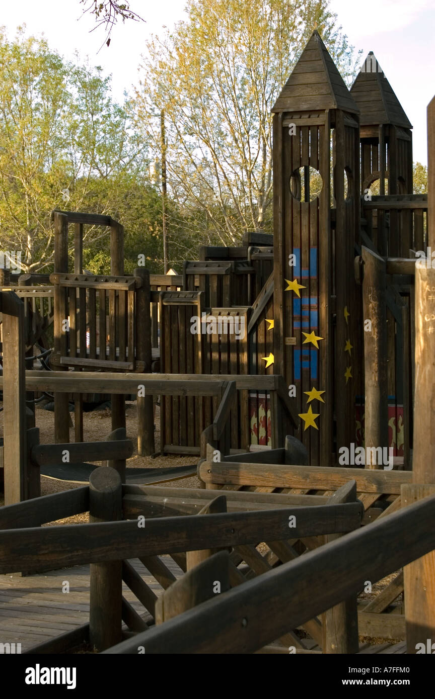 Wooden playscape for children Stock 