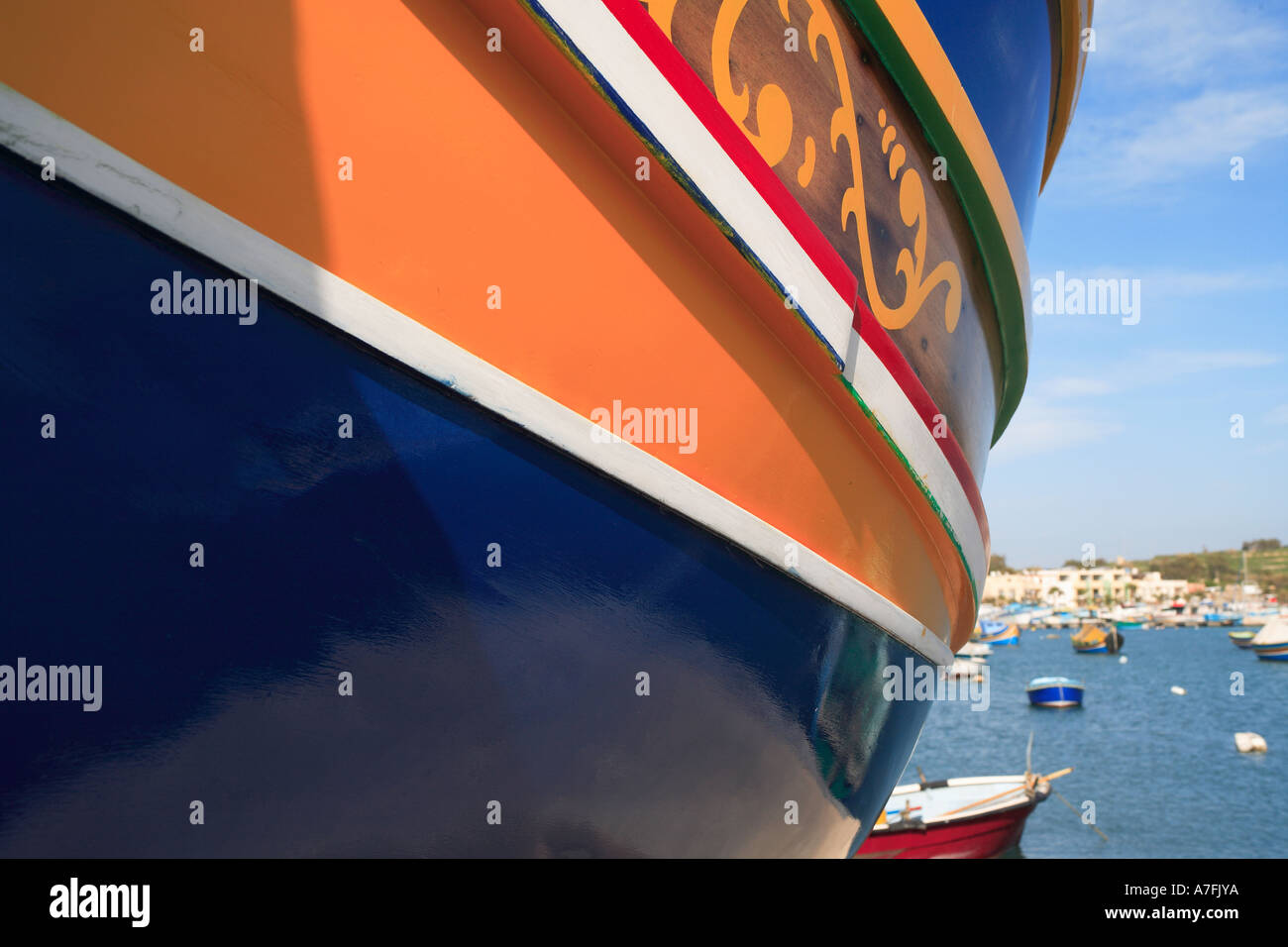 Boat in Marsaxlokk Malta Stock Photo Alamy
