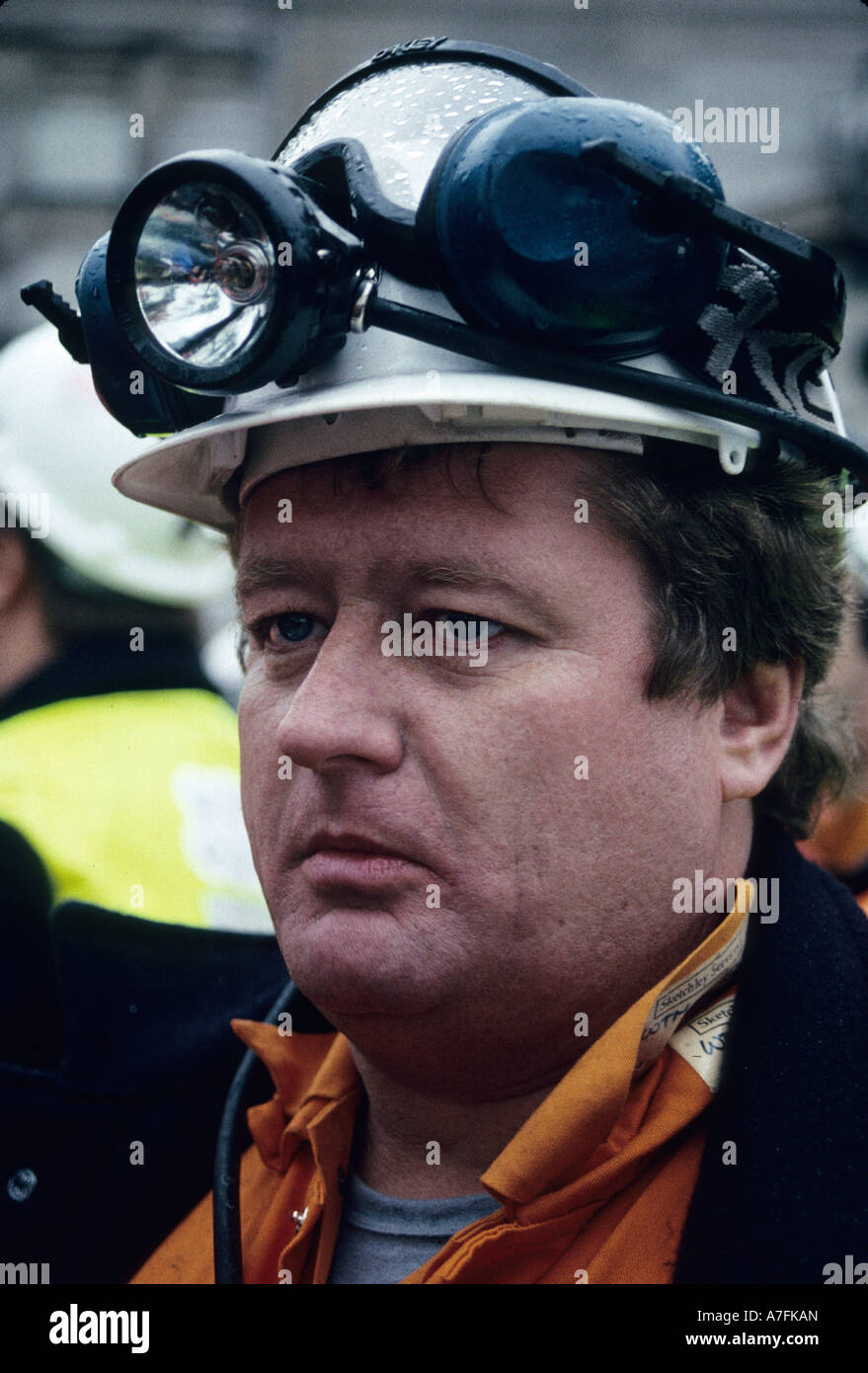 Welsh miner about to be unemployed as mines are closed Stock Photo