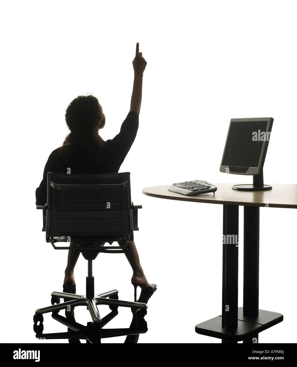 silhouette Business woman Stock Photo