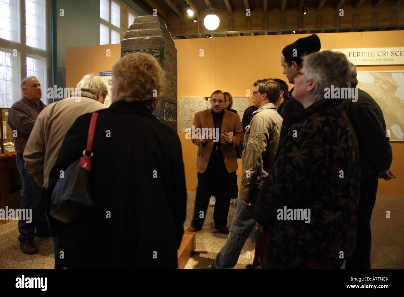 Tour guide at the Oriental Institute, Chicago, Illinois Stock Photo - Alamy