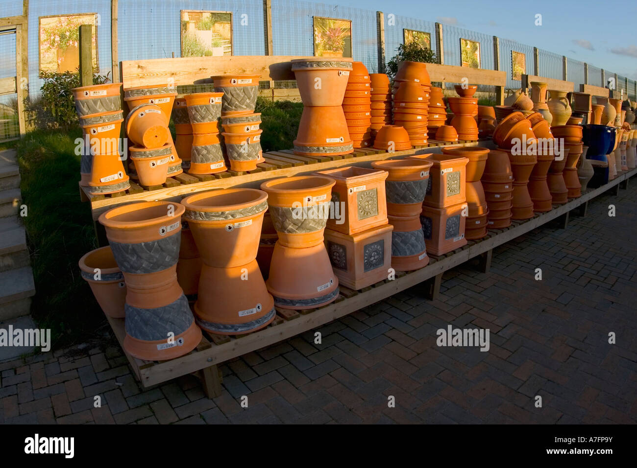 terracotta pots garden centre Stock Photo Alamy