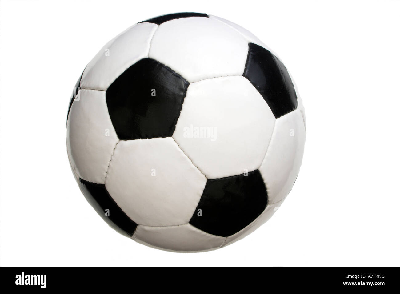 BLACK AND WHITE FOOTBALL on white background Stock Photo