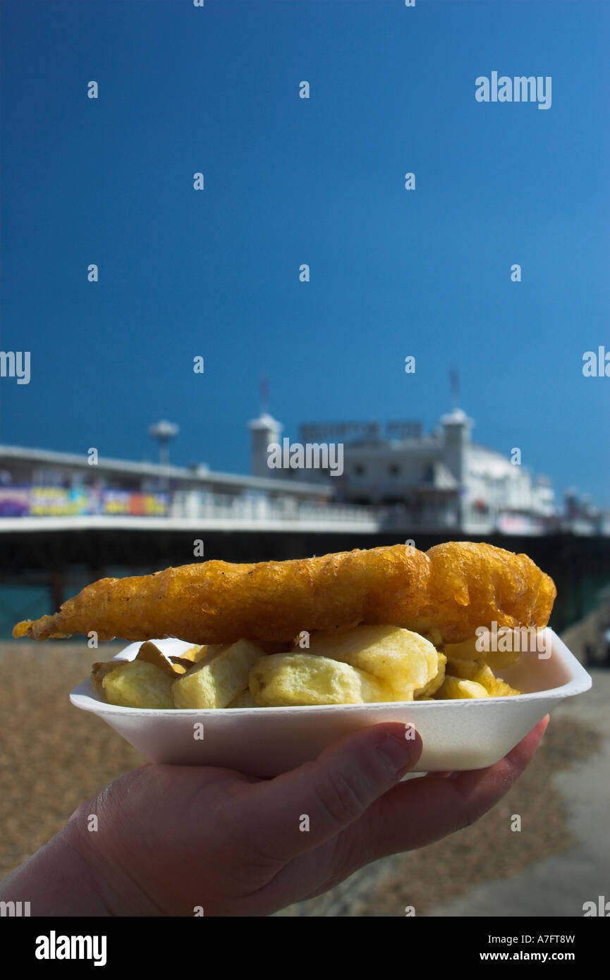FISH AND CHIPS on Brighton Pier Stock Photo Alamy