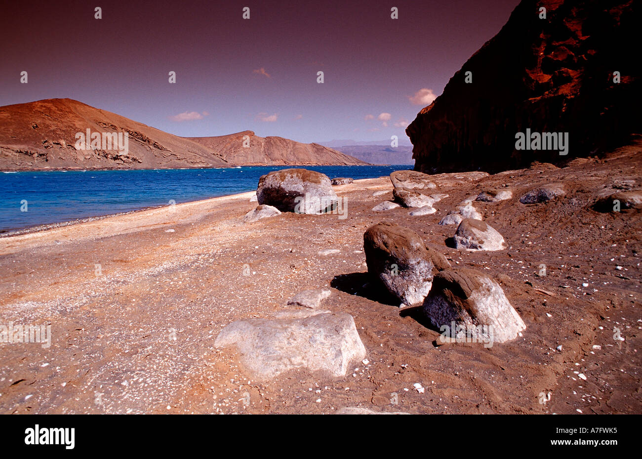 Le Goubet goubet volcanos Djibouti Djibuti Africa Afar Triangle Gulf of Aden Gulf of Tadjourah Stock Photo