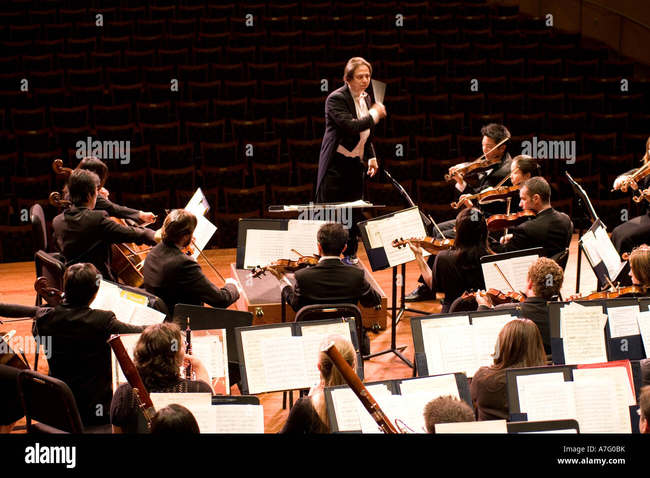 Conductor musicians in concert hall hi-res stock photography and images ...