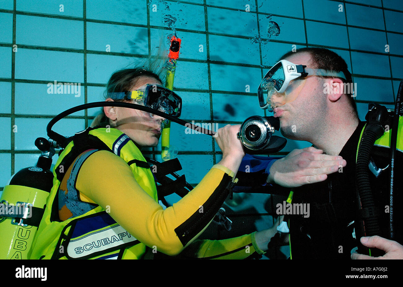 scuba diving lessons in a swimming pool buddy breathing Germany Munich