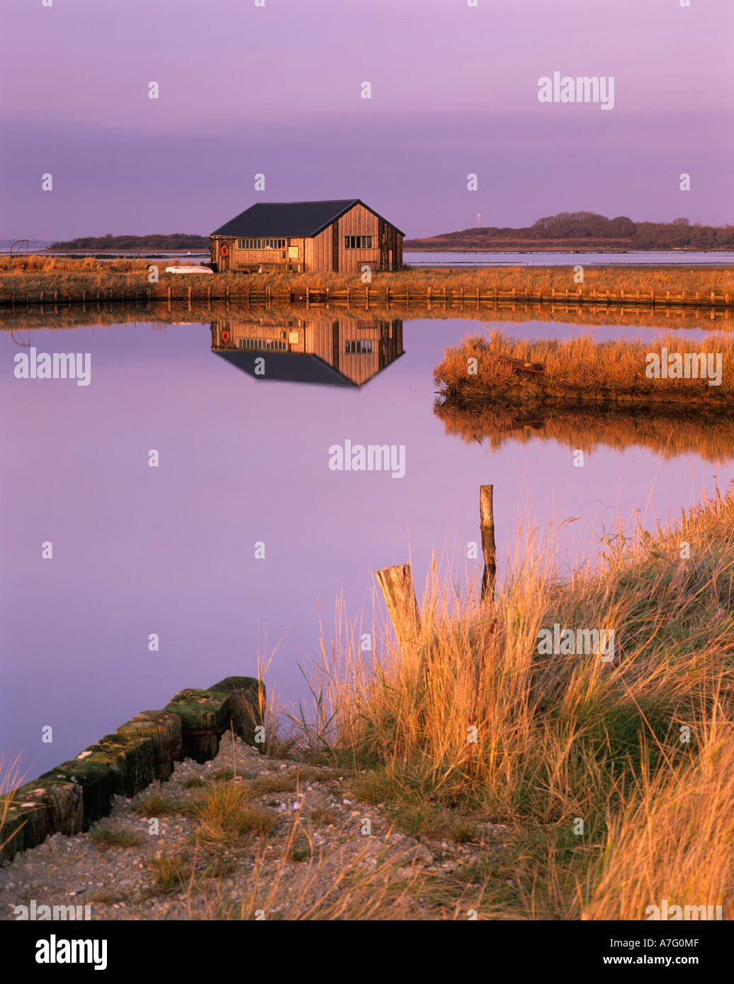 The boathouse, Newtown, Isle of Wight, England, UK national trust Stock