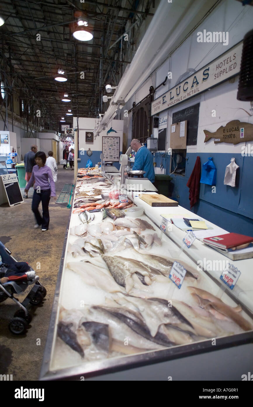 FISH MARKET STPETER PORT GUERNSEY CHANNEL ISLANDS GREATBRITAIN Stock