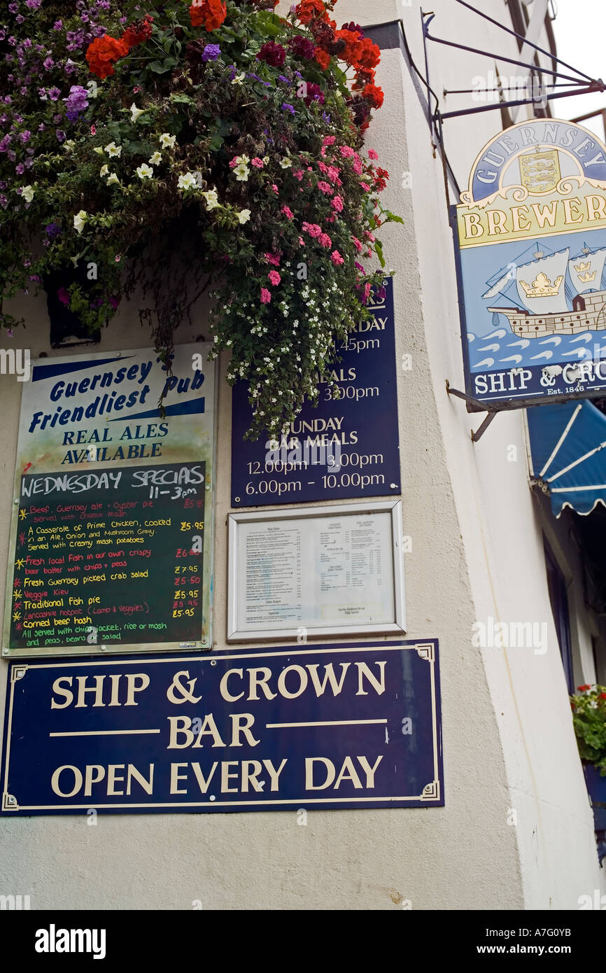 BAR SIGN STPETER PORT GUERNSEY CHANNEL ISLANDS GREATBRITAIN Stock